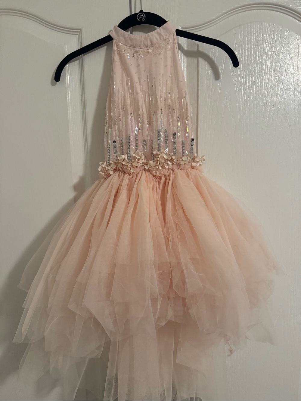Girls' Tutu du Monde Blush Pink Tulle Party Dress with Sequin Bodice